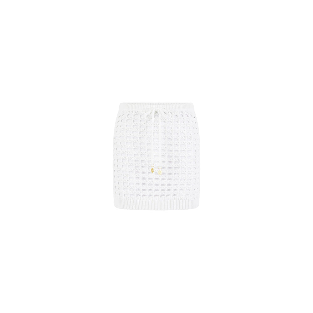 Ivory Crochet Ring Mini Skirt