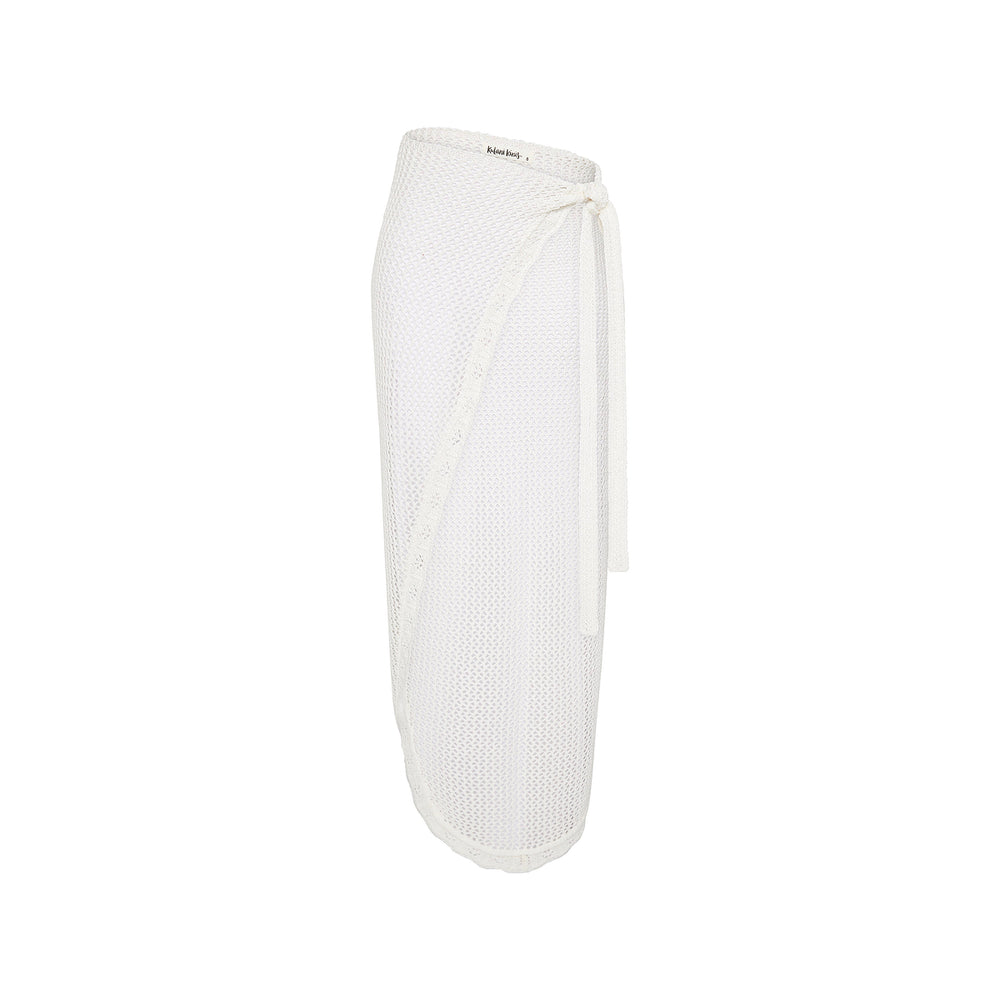 Ivory Crochet Knit Maxi Sarong