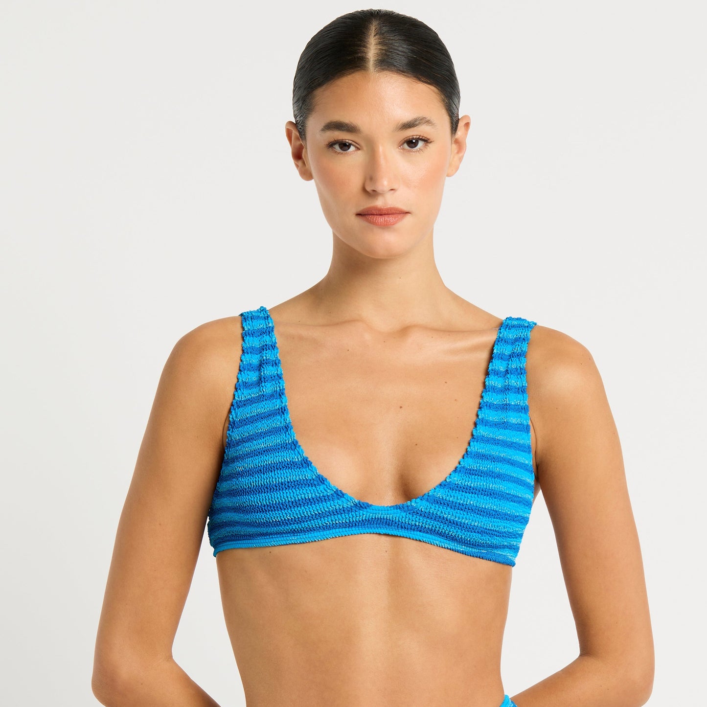 Turquoise Stripe Scout Crop Top