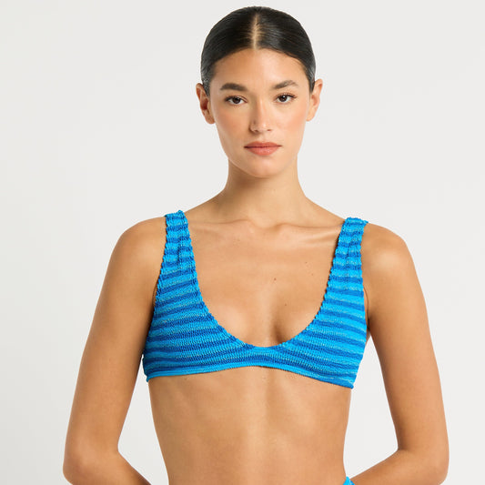 Turquoise Stripe Scout Crop Top