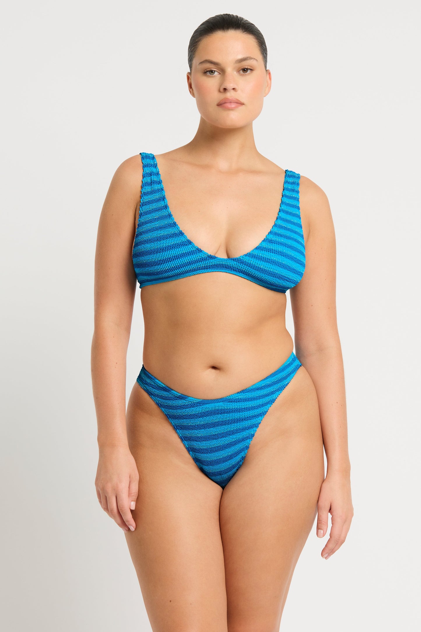 Turquoise Stripe Scout Crop Top