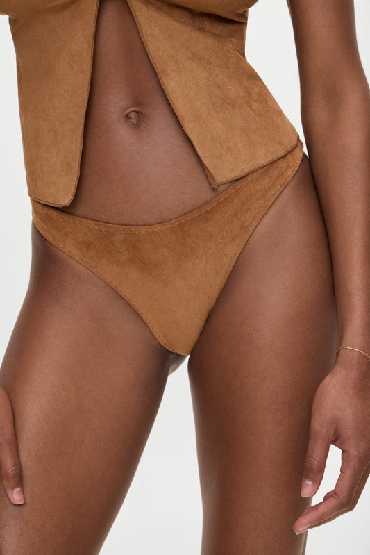 Bella Hadid's Sunkissed Suede Dove Bottom