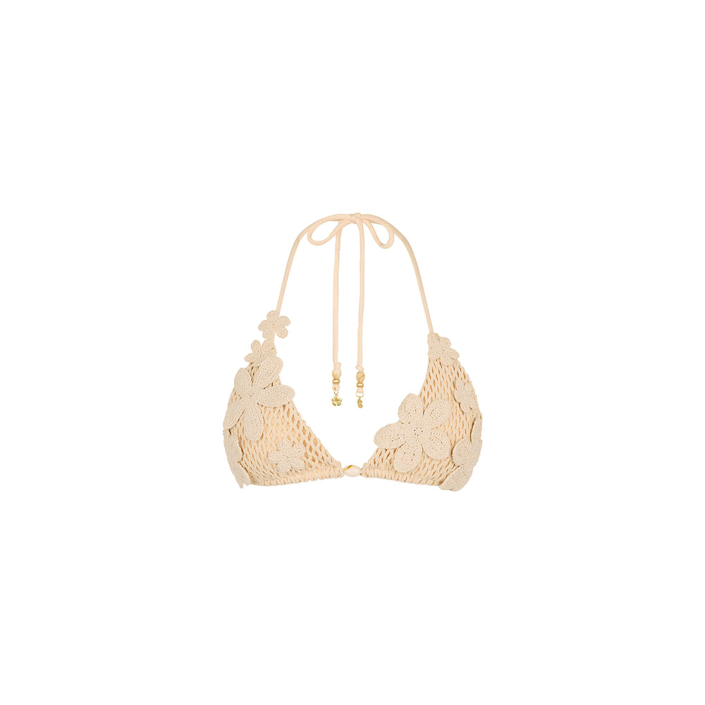 Sunset Shell Applique Crochet Halter Top