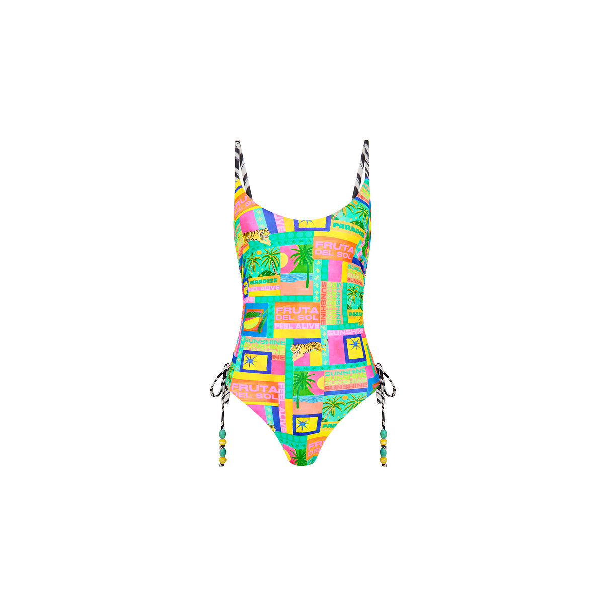 Sun Honey Ruched Tie Side Cheeky One Piece