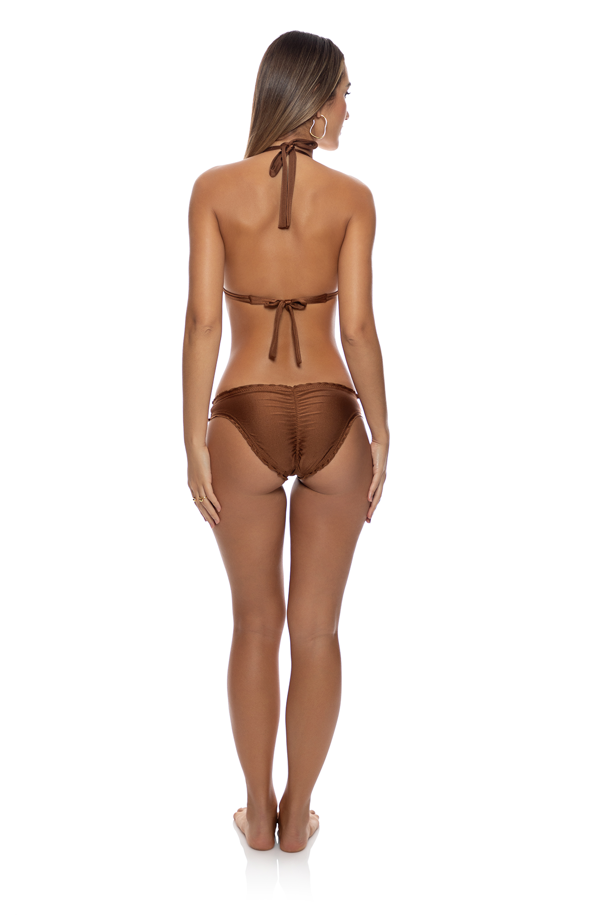 Brown Cosita Buena Triangle Halter Top