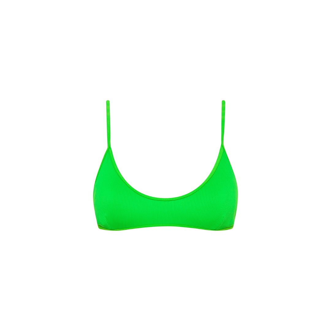 Peppermint Ribbed Minimal Tie Back Top