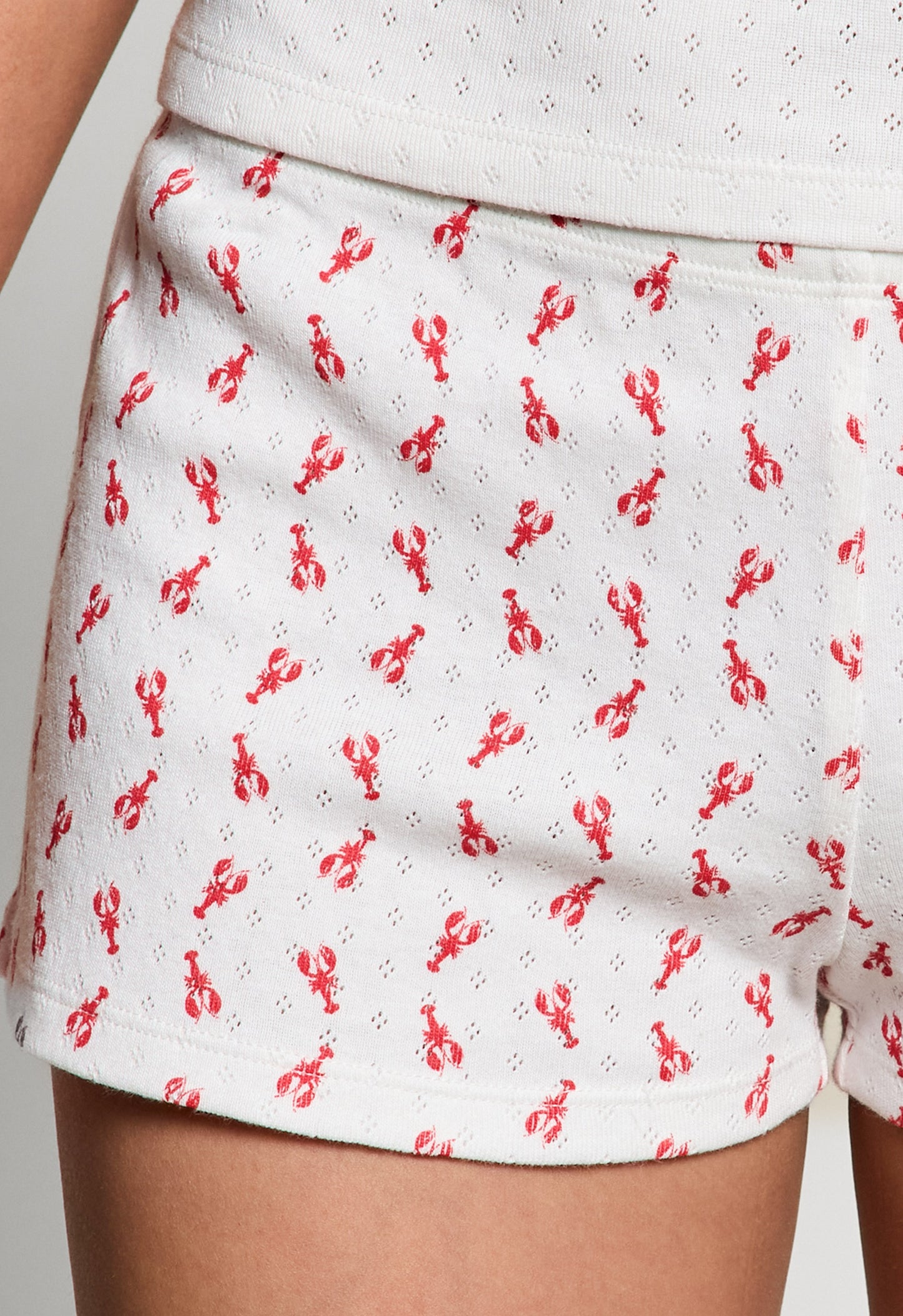 Lobster Print Pointelle Sleep Short