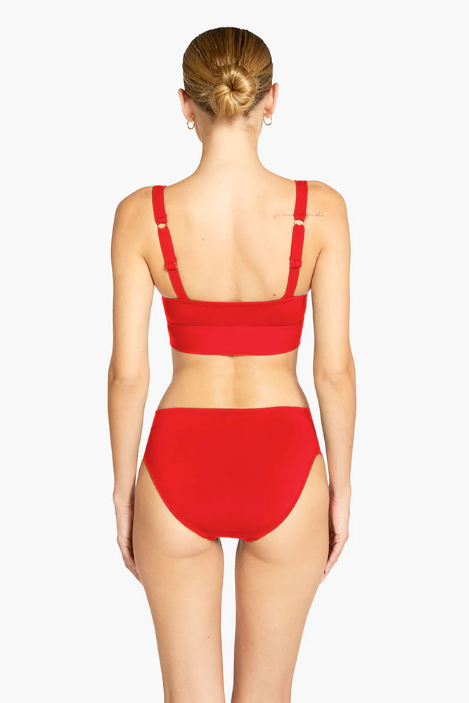 Fiery Red Ava Knot Bikini Top