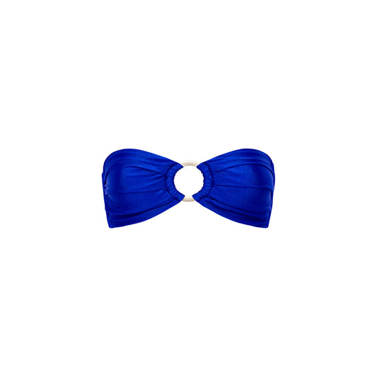 Malibu Blue Strapless Bandeau Top