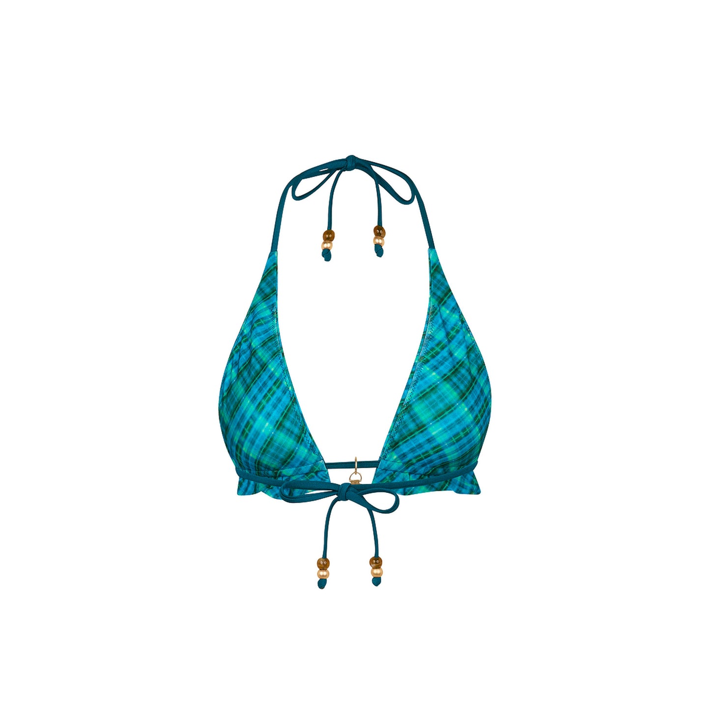 Tropic Dip Frill Halter Bralette Top