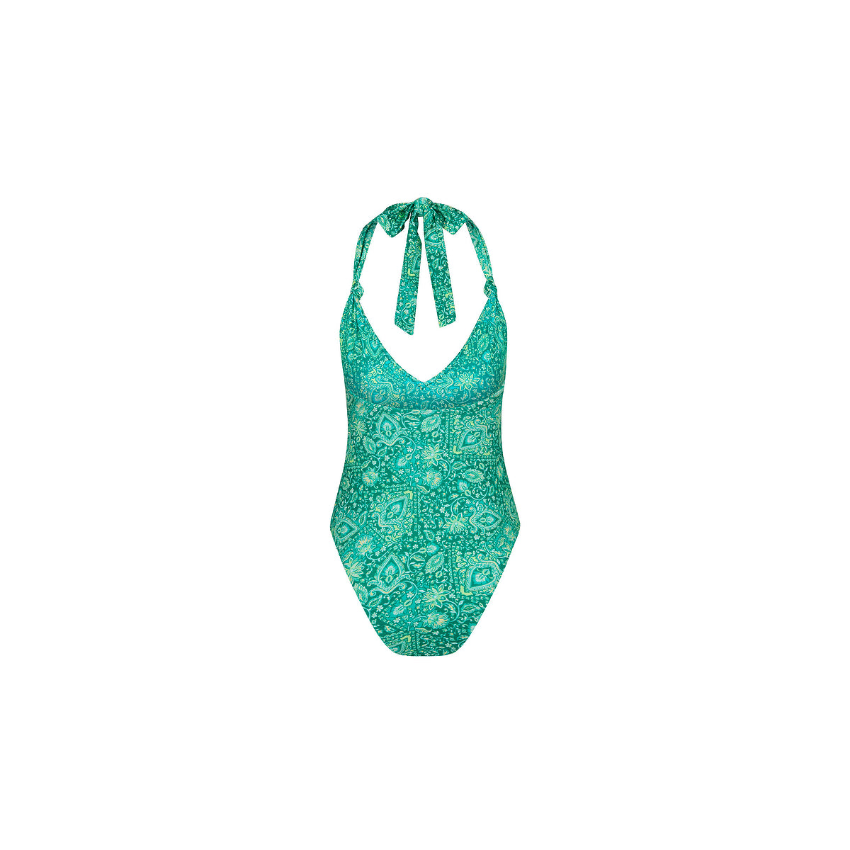 Emerald Aura Soft Knot Halter One Piece