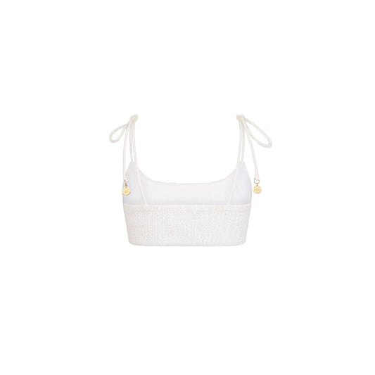 Simple Shirred Tie Crop Top