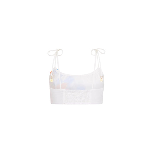 Simple Shirred Tie Crop Top