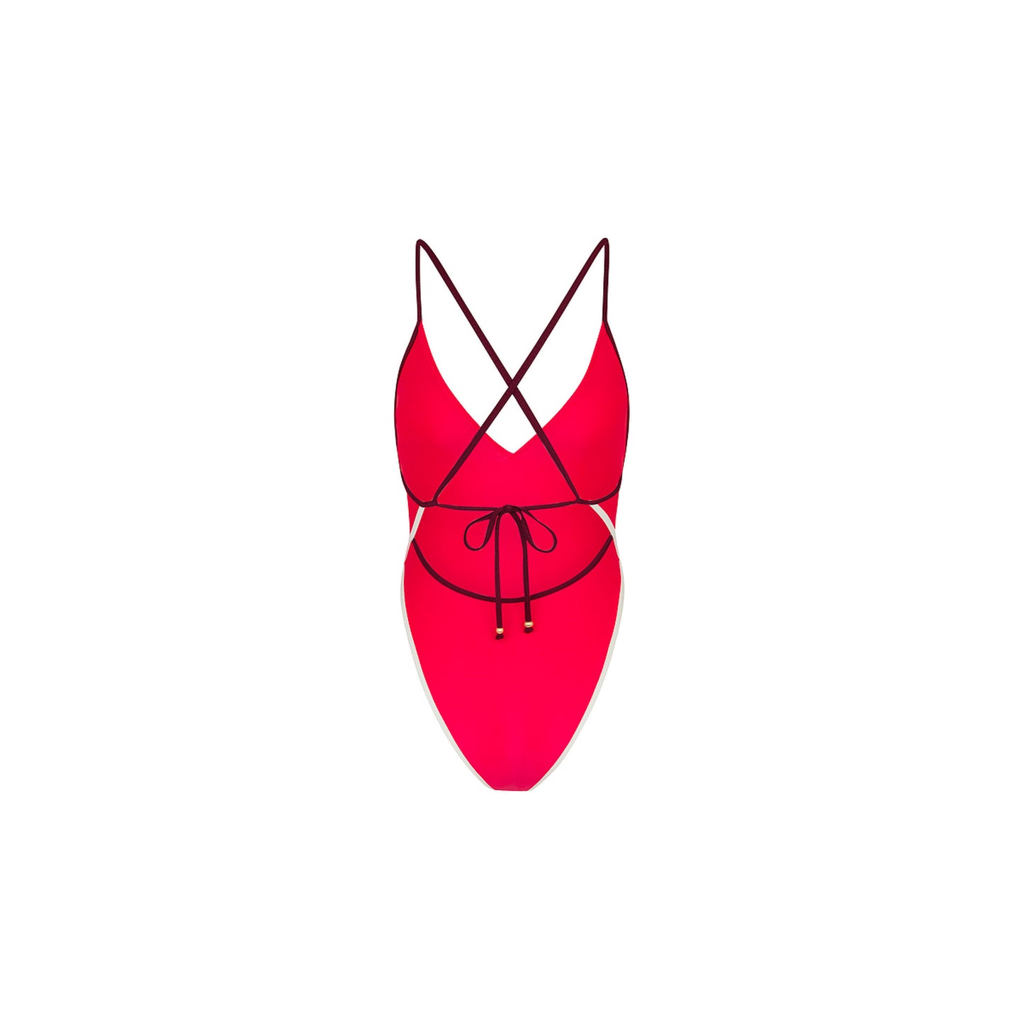 Cherry Cola Plunge Cross Back One Piece