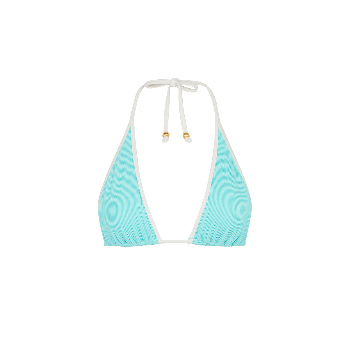 Calypso Blue Bind Triangle Halter Bikini Top