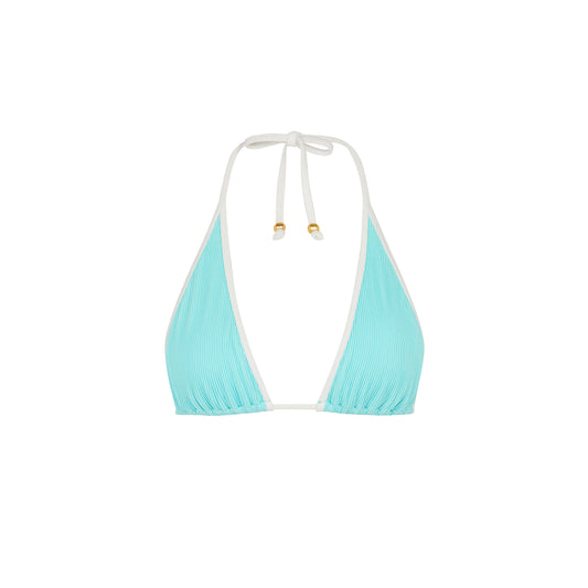 Calypso Blue Bind Triangle Halter Bikini Top