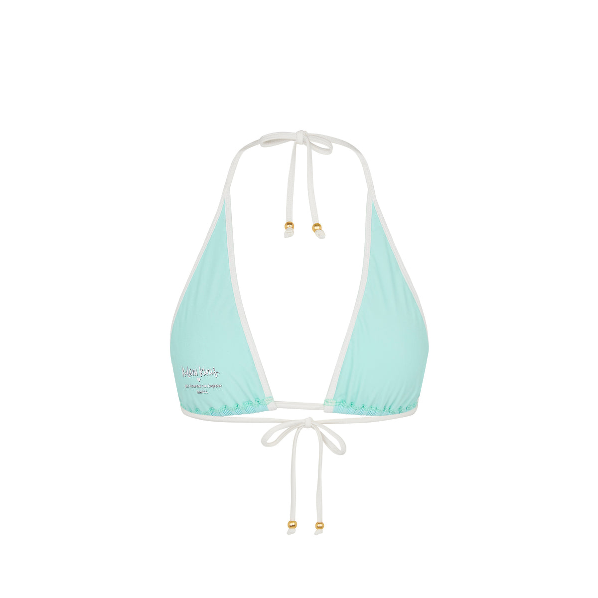 Calypso Blue Bind Triangle Halter Bikini Top