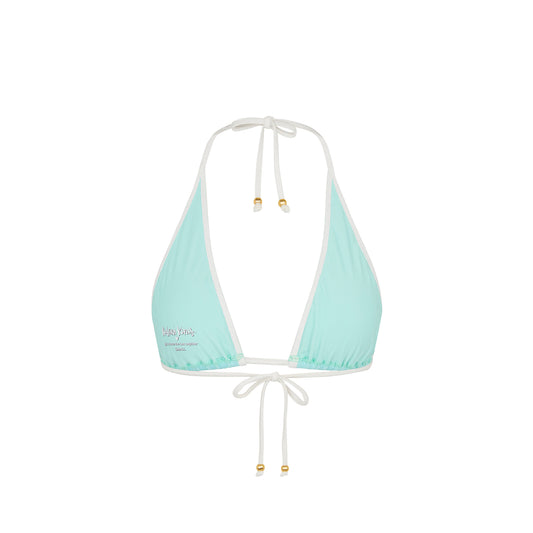 Calypso Blue Bind Triangle Halter Bikini Top
