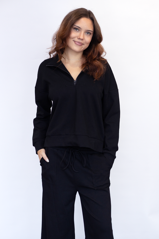 Black Half Zip Pullover