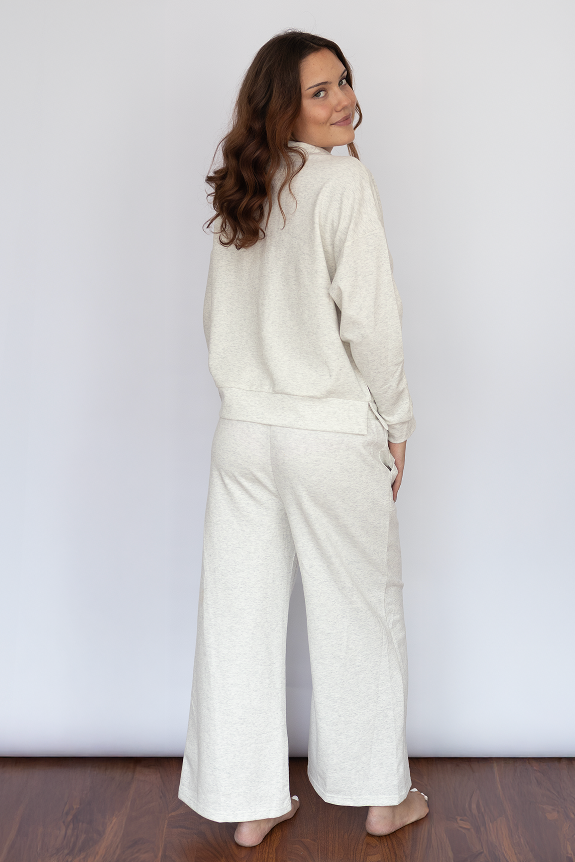Heather Oatmeal Half Zip Pullover