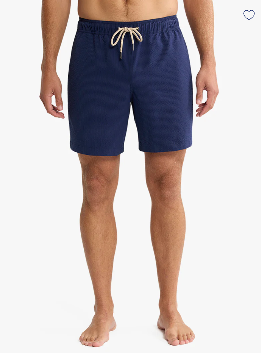 Navy Seersucker Bayberry Men's Trunks