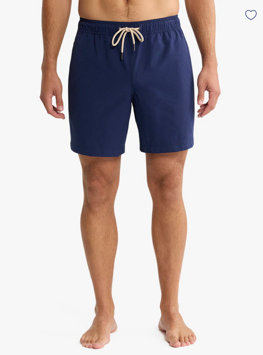 Navy Seersucker Bayberry Men's Trunks