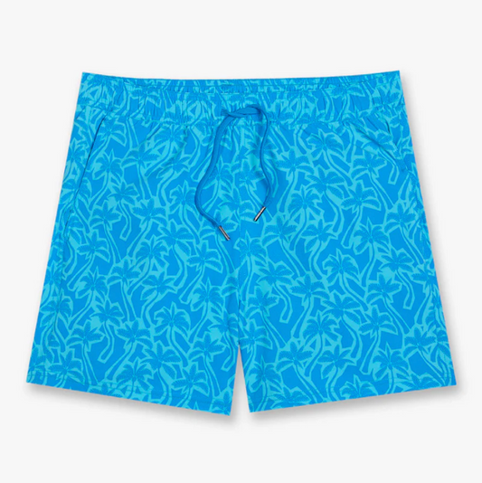 Turquoise Cut Out Palm Bungalow Men's Trunks