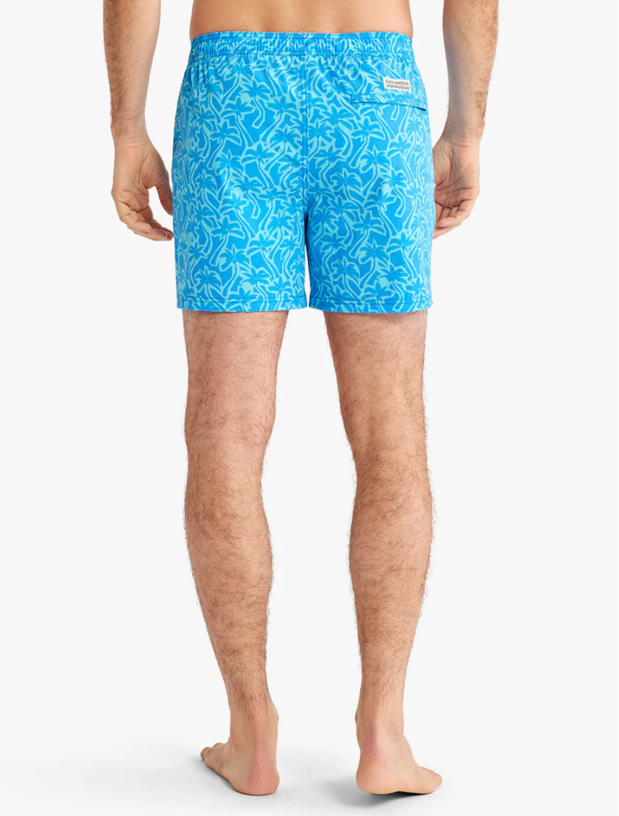 Turquoise Cut Out Palm Bungalow Men's Trunks