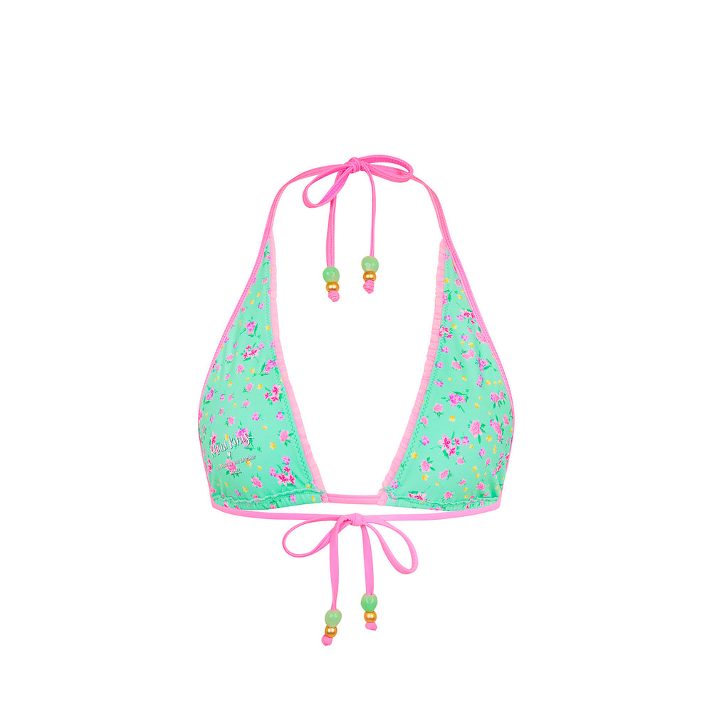 Mint Macaron Decorative Bind Tie Halter Top