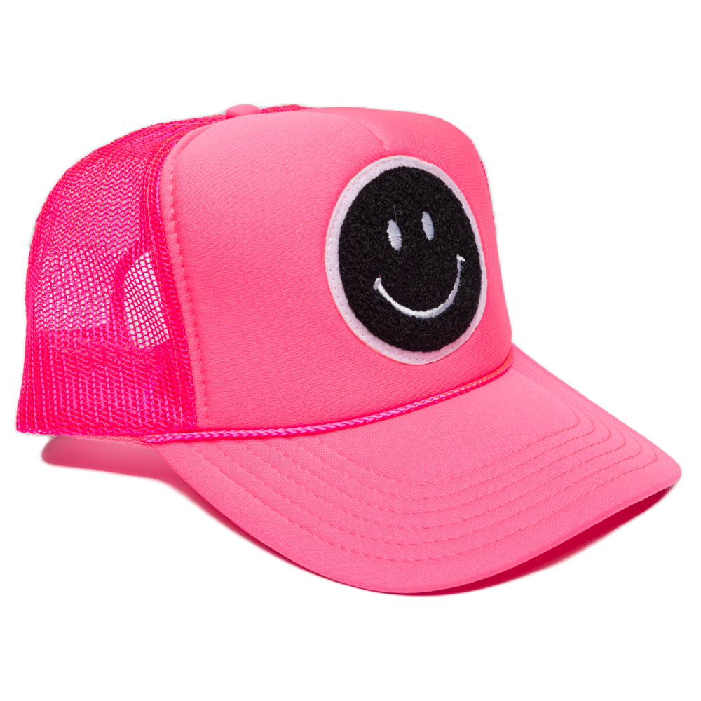 Pink Local Beach Smiley Patch Trucker Hat