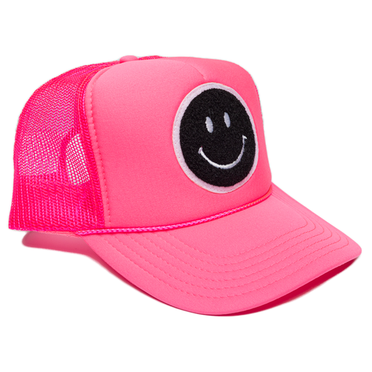 Pink Local Beach Smiley Patch Trucker Hat