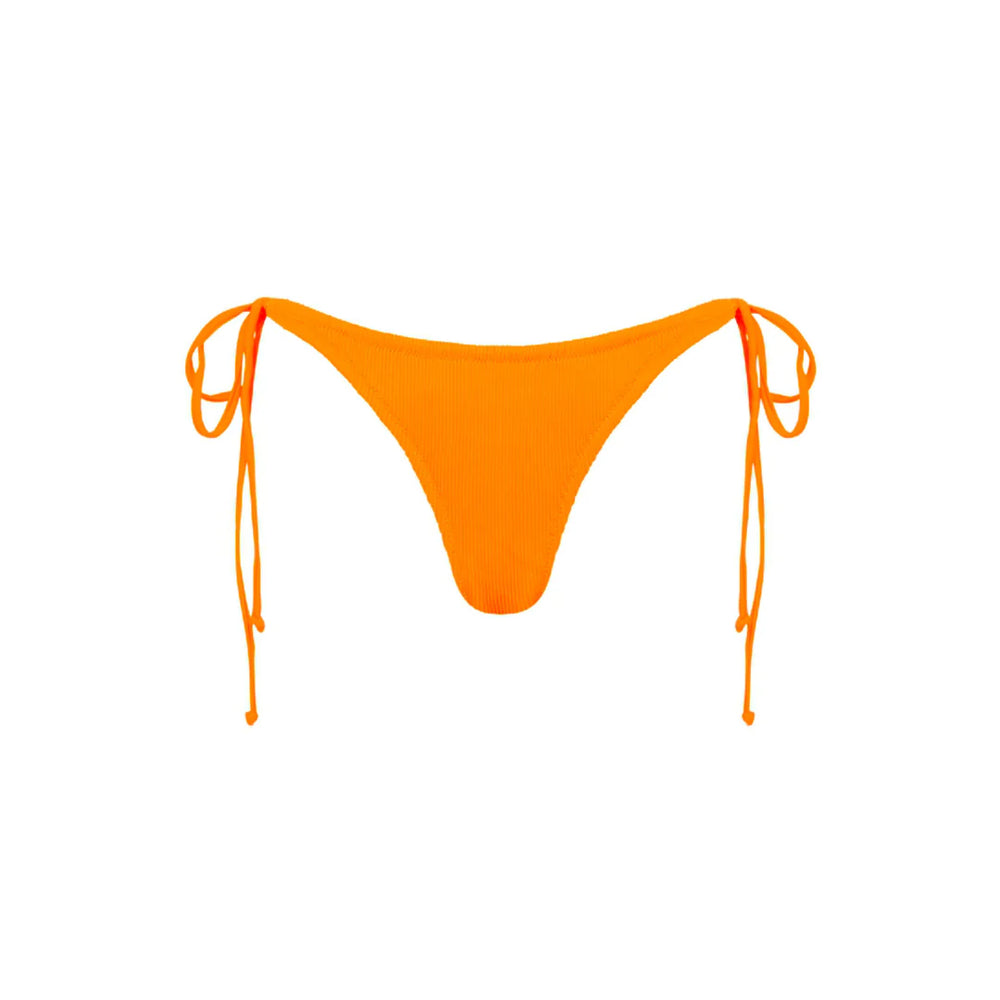 Papaya Ribbed  Full Coverage Tie Side Bottom