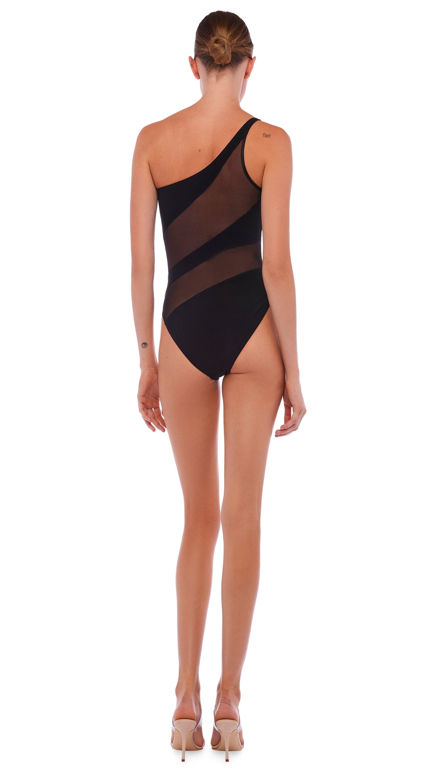 Black Matte Snake Mesh Mio One Piece