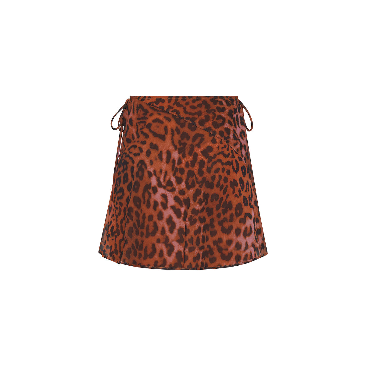 Leopard Lasso Chiffon Tie Side Mini Skirt