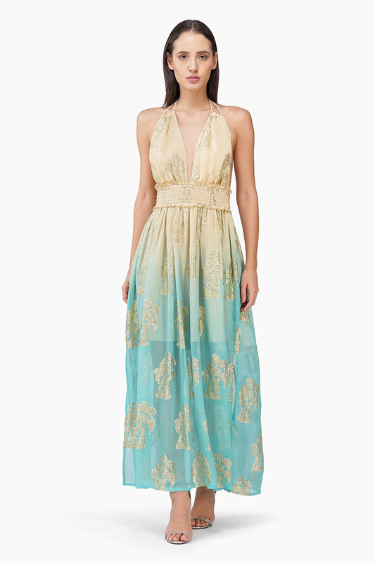 Earthy Green Ombre Lures Dress