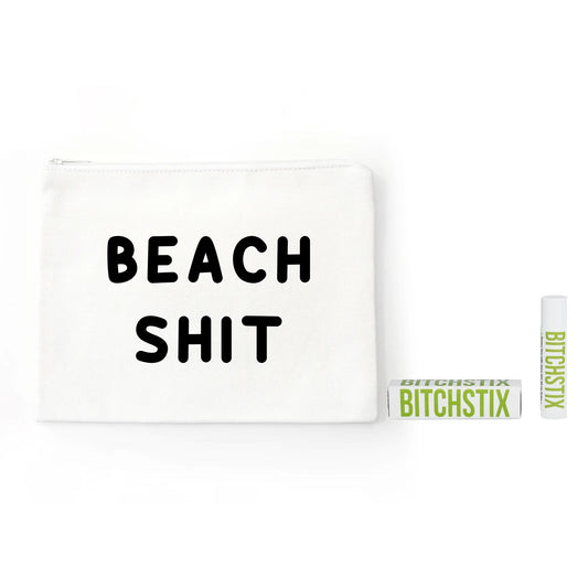 "Beach Sh*t" Pouch Gift Bundle with Bitchstix Lip Balm