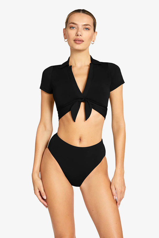 Black Ava High Waist Bikini Bottom