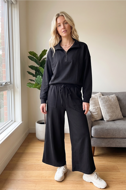 Black Half Zip Pullover