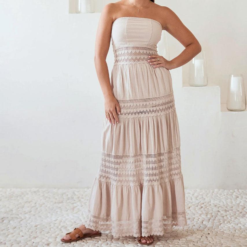 Beige Zuri Maxi Dress