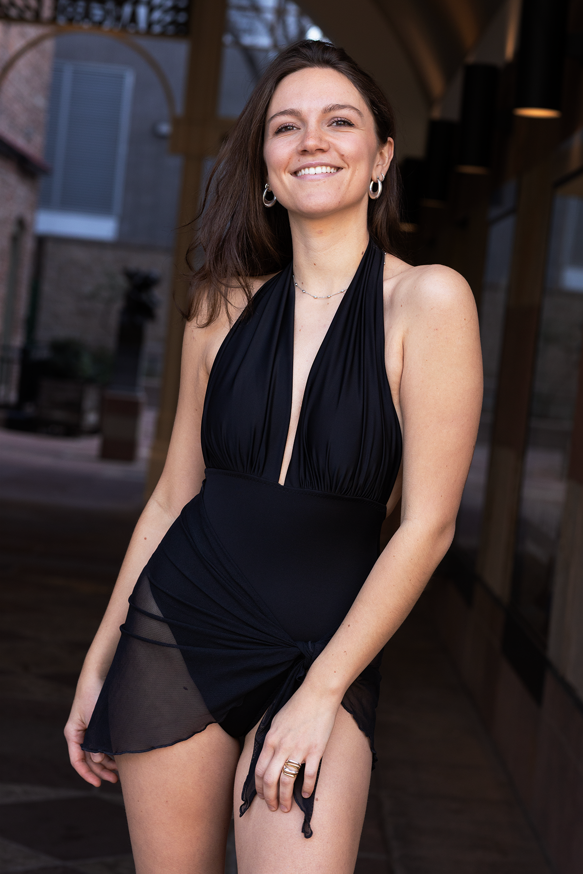 Black Sheer Intention Short Sarong