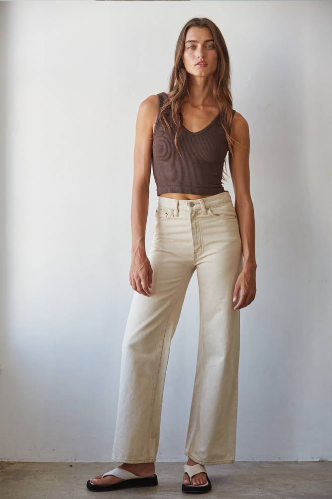 Coffee Bean Seamless U/V Neck Reversible Tank Top