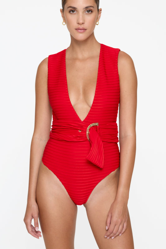 Red Currant Pleat Dean One Piece