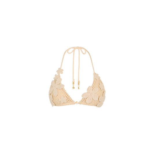 Sunset Shell Applique Crochet Halter Top