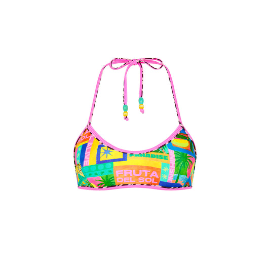 Sun Honey Double Bind Crop Halter Top