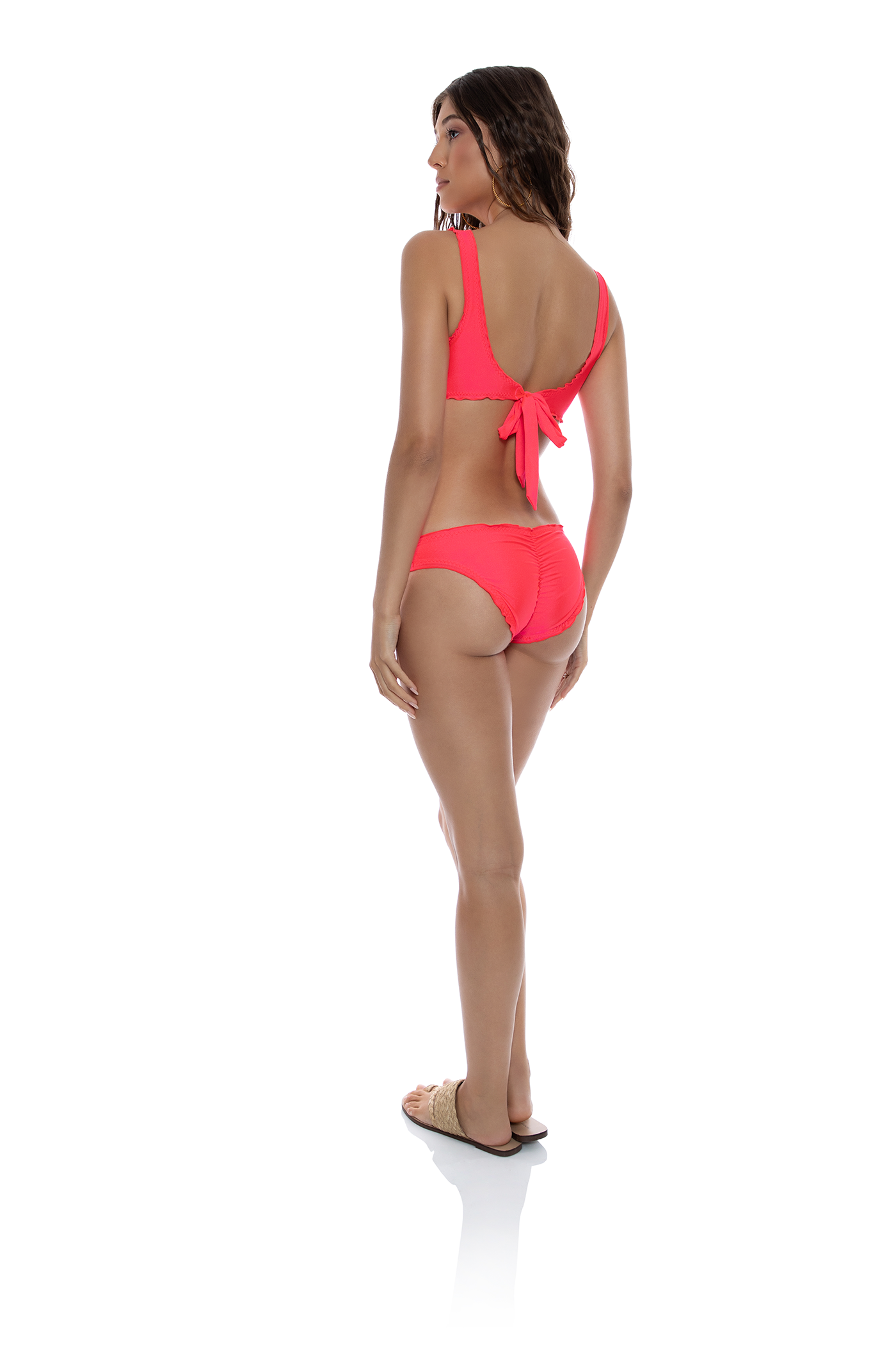 Bombshell Wavy Scoop Neck Drawstring Top