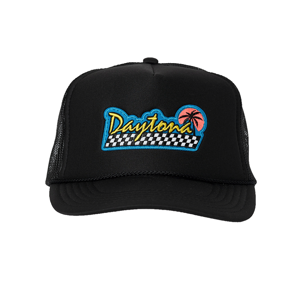 Black Daytona Patch Trucker Hat