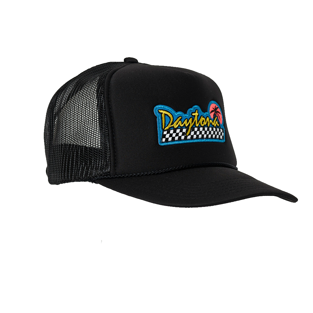 Black Daytona Patch Trucker Hat