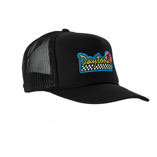 Black Daytona Patch Trucker Hat