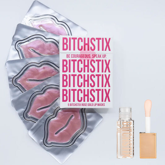 Bitchstix Gift Bundle with Rose Gold Lip Masks and Vanilla Mint Lip Oil