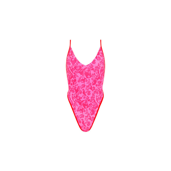 Hearts Collide Plunge Cross Back One Piece